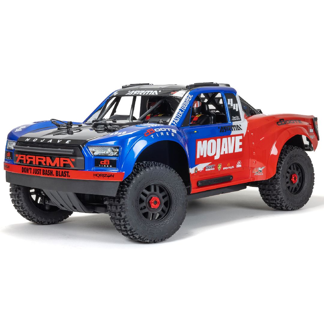 Arrma 1/8 MOJAVE BL-4S 4x4 Scale Desert RTR - Blue/Red