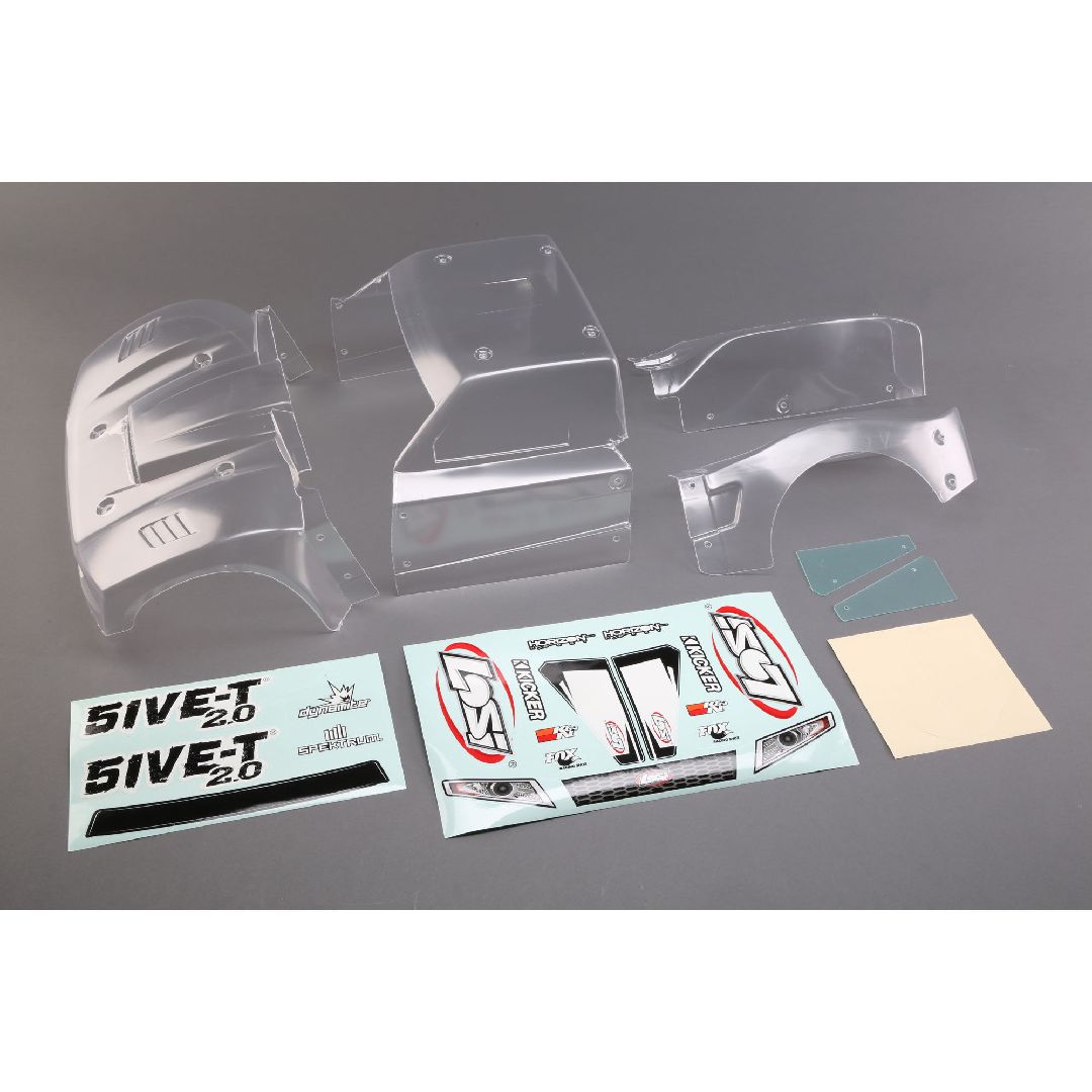 Losi Complete Body Set, Clear: 5ive-T 2.0