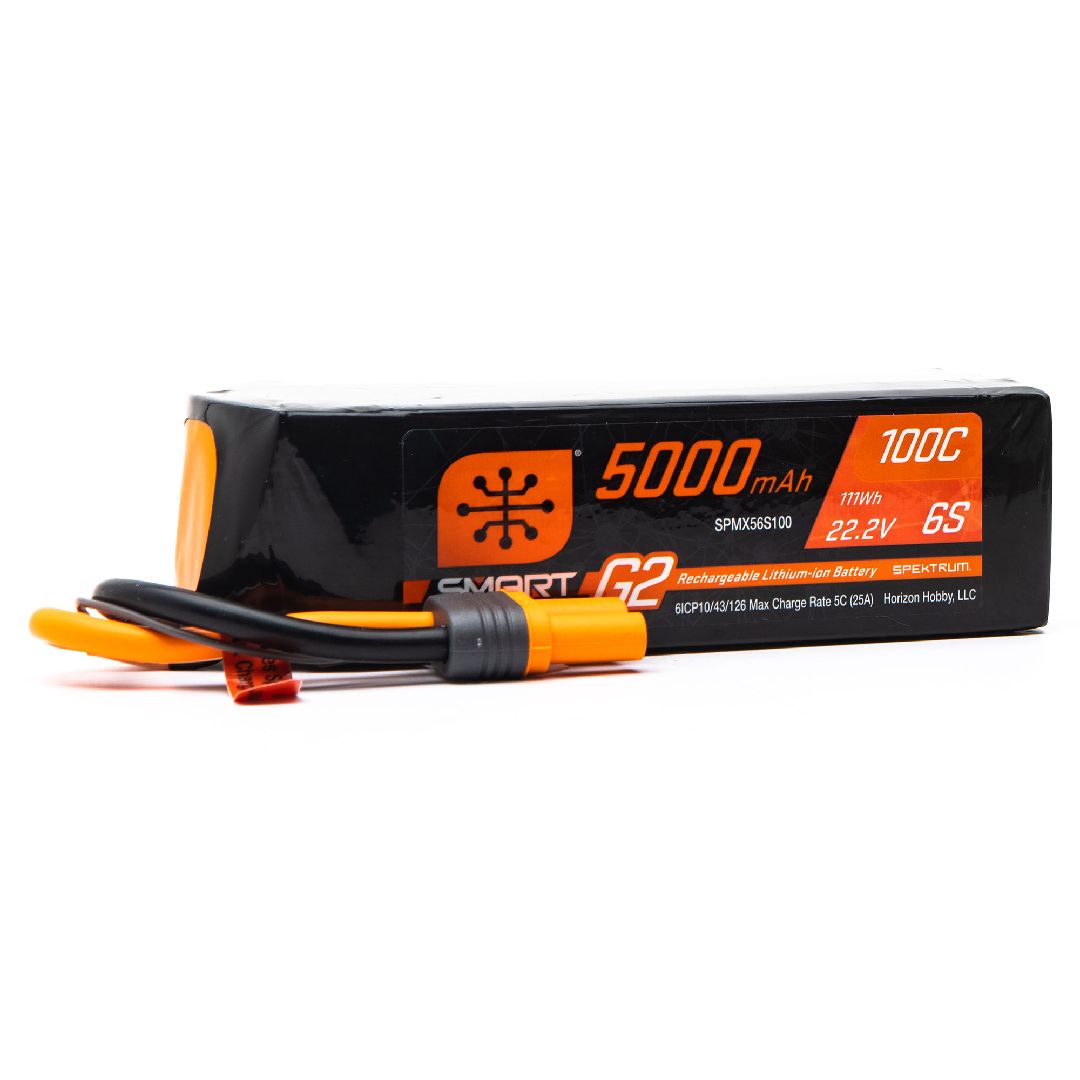 Spektrum 5000mAh 6S 22.2V Smart G2 LiPo 100C; IC5