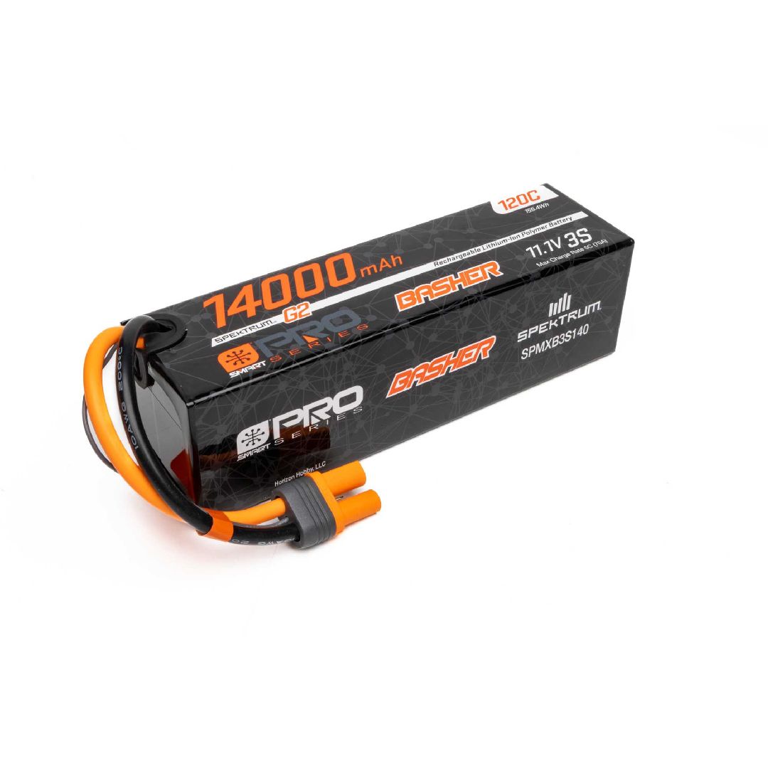 Spektrum 14000mAh 3S 11.1V Smart Pro Basher LiPo 120C IC5