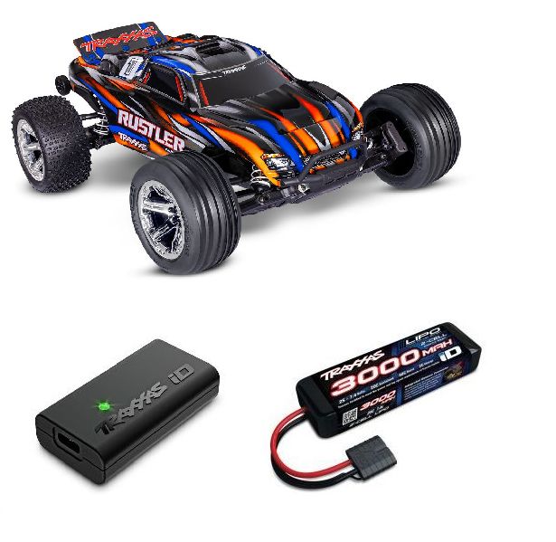 Traxxas 1/10 Rustler BL-2S 2wd RTR - Orange w/ Charger&Battery