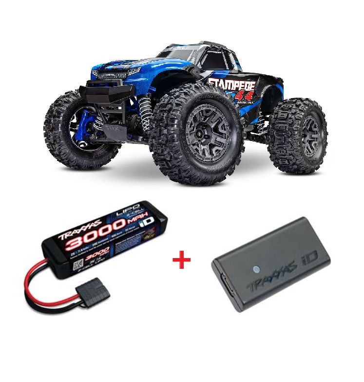 Traxxas 1/10 Stampede BL-2S 4x4 RTR - Blue w/ Charger & Battery