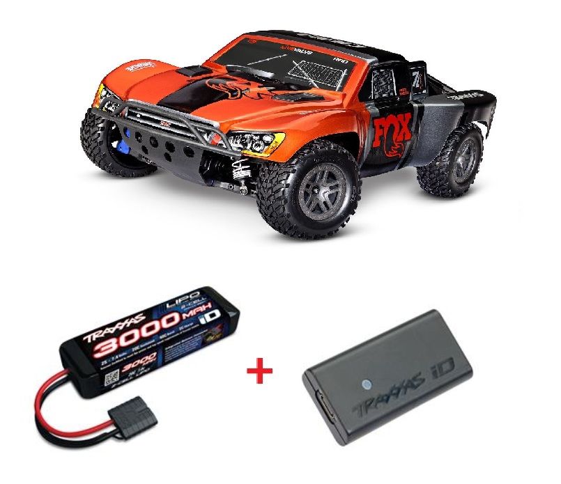 Traxxas 1/10 Slash BL-2S 4x4 RTR - Fox w/ Charger & Battery