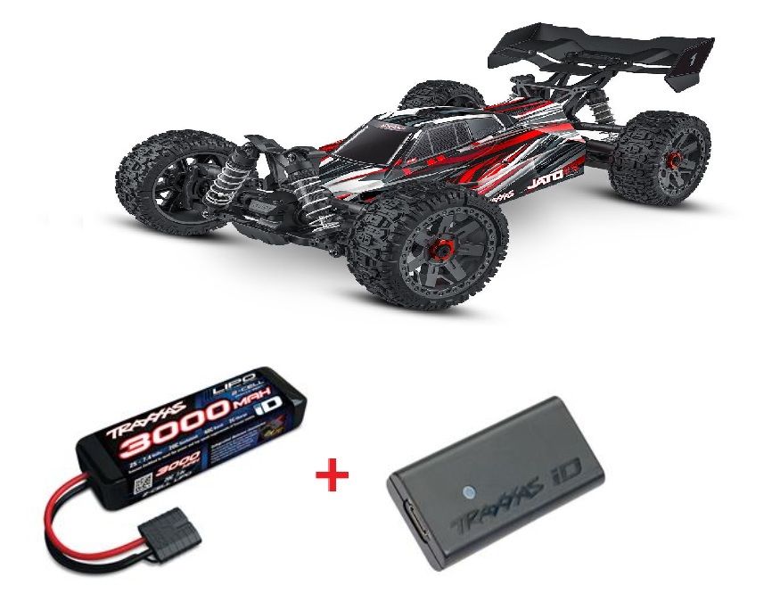 Traxxas 1/8 Jato 4x4 BL-2S 4x4 RTR - Red w/ Charger & Battery